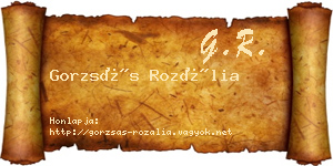 Gorzsás Rozália névjegykártya