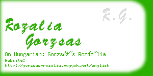 rozalia gorzsas business card